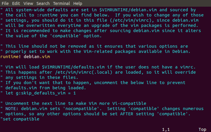 Vim 命令示例 Fig2.2